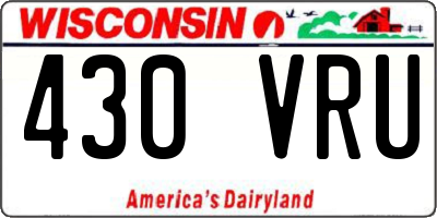 WI license plate 430VRU
