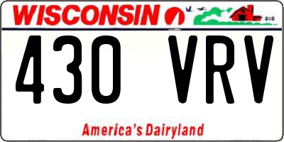 WI license plate 430VRV