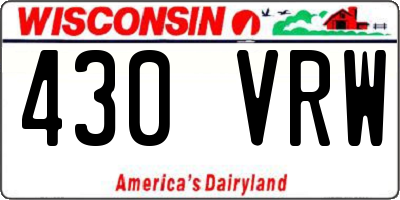 WI license plate 430VRW