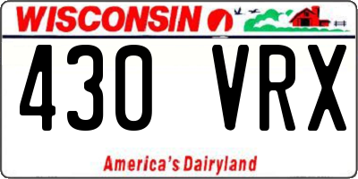 WI license plate 430VRX