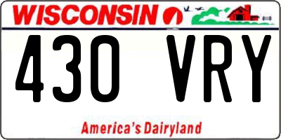 WI license plate 430VRY
