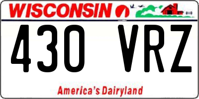 WI license plate 430VRZ