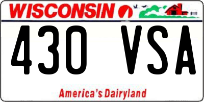 WI license plate 430VSA