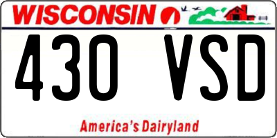 WI license plate 430VSD
