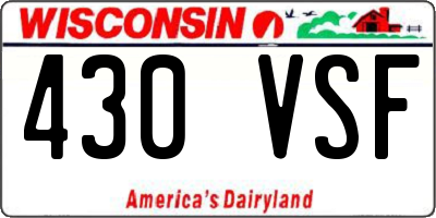 WI license plate 430VSF