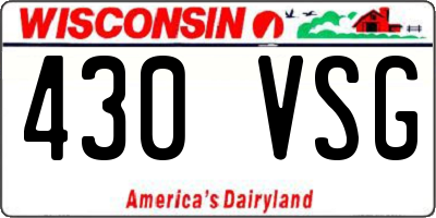 WI license plate 430VSG