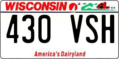 WI license plate 430VSH