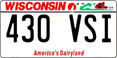 WI license plate 430VSI