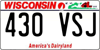 WI license plate 430VSJ