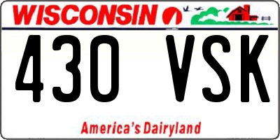 WI license plate 430VSK