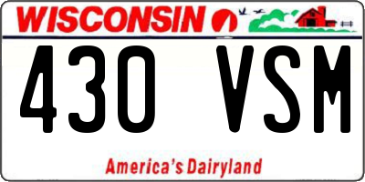 WI license plate 430VSM