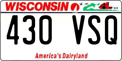 WI license plate 430VSQ