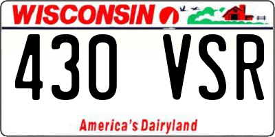 WI license plate 430VSR