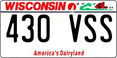 WI license plate 430VSS