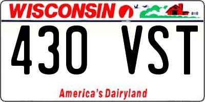 WI license plate 430VST