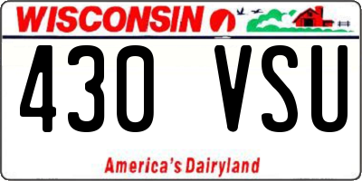 WI license plate 430VSU
