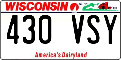 WI license plate 430VSY