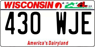WI license plate 430WJE