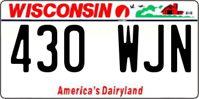 WI license plate 430WJN