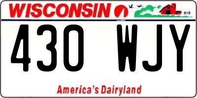 WI license plate 430WJY