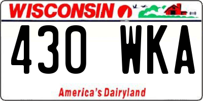 WI license plate 430WKA