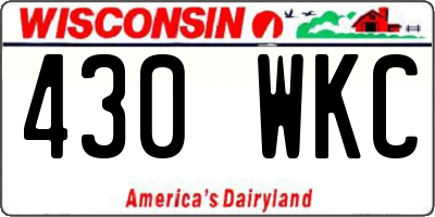 WI license plate 430WKC