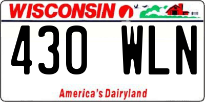 WI license plate 430WLN