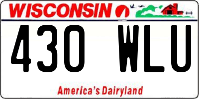 WI license plate 430WLU