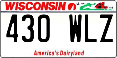 WI license plate 430WLZ
