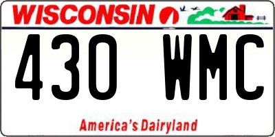 WI license plate 430WMC