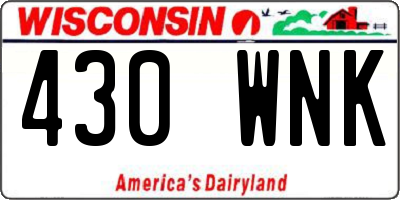 WI license plate 430WNK