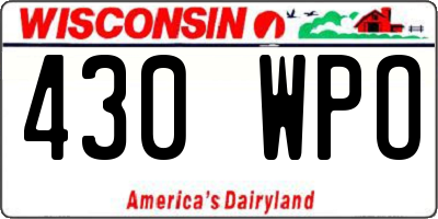 WI license plate 430WPO
