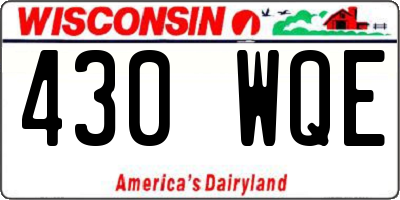 WI license plate 430WQE