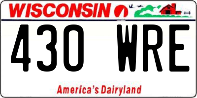 WI license plate 430WRE