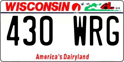 WI license plate 430WRG