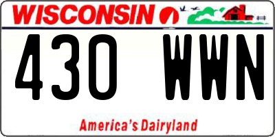 WI license plate 430WWN