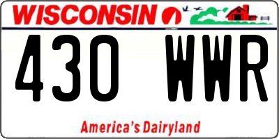 WI license plate 430WWR