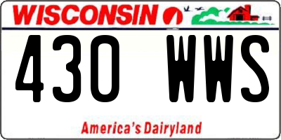 WI license plate 430WWS