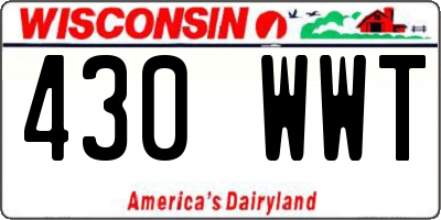WI license plate 430WWT