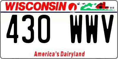 WI license plate 430WWV
