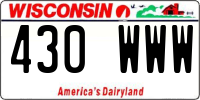 WI license plate 430WWW