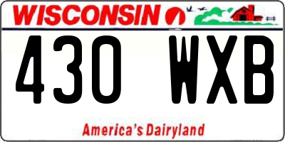 WI license plate 430WXB