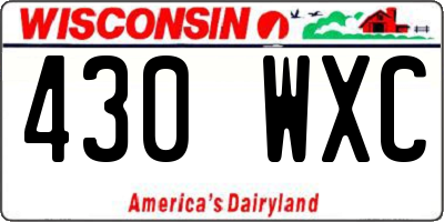 WI license plate 430WXC