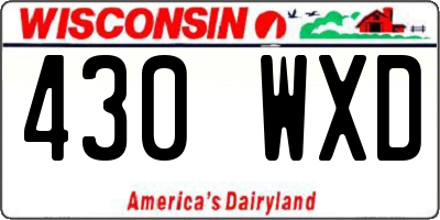 WI license plate 430WXD