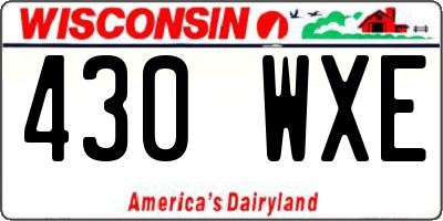 WI license plate 430WXE