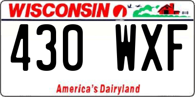 WI license plate 430WXF