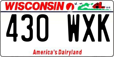 WI license plate 430WXK