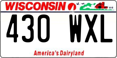 WI license plate 430WXL