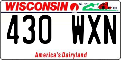 WI license plate 430WXN