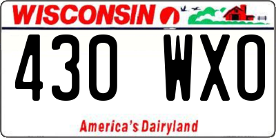 WI license plate 430WXO